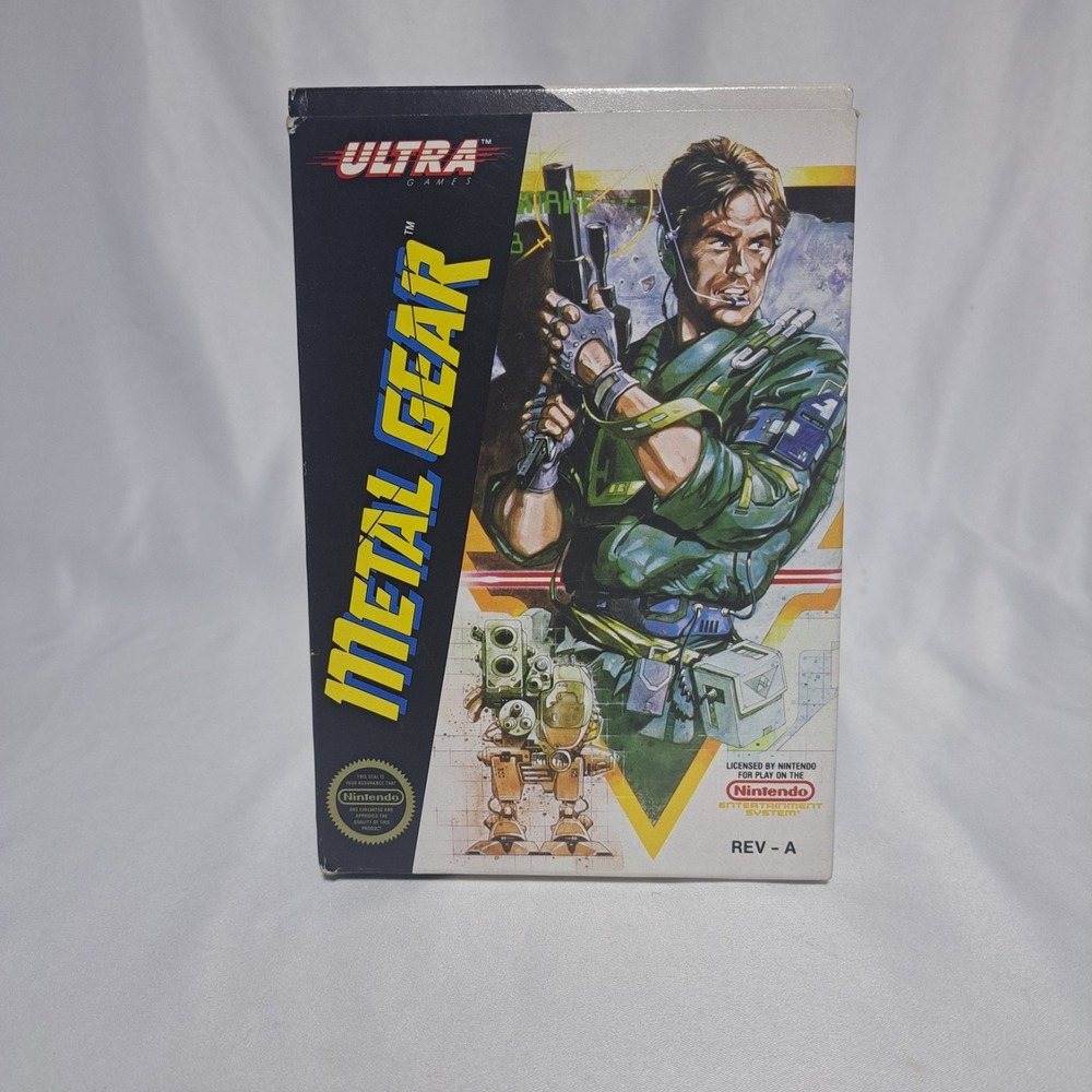 Metal Gear Rev A For‎ NES 1988 Cartridge Box Manual Sleeve Map